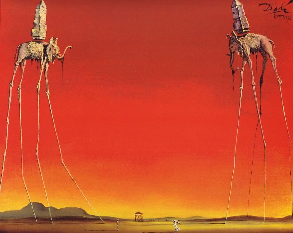 The Elephants (1948) by Salvador Dali