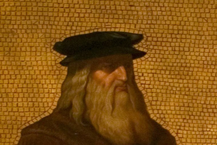 Leonardo da Vinci, oil painting, (design for a mosaic in the Kensington Valhalla), Sir John Tenniel, about 1868, England. Museum no. 33-1870. © Victoria and Albert Museum, London