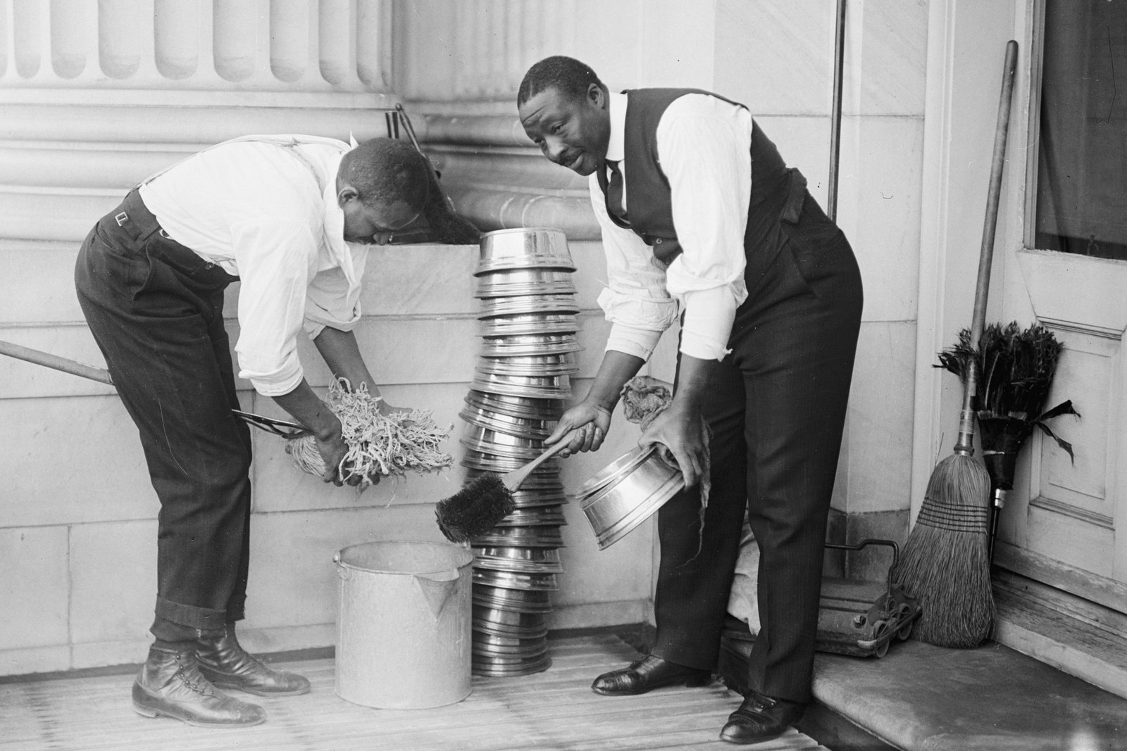 "CAPITOL, U.S. CLEANING INTERIOR" (Spittoons), 1914