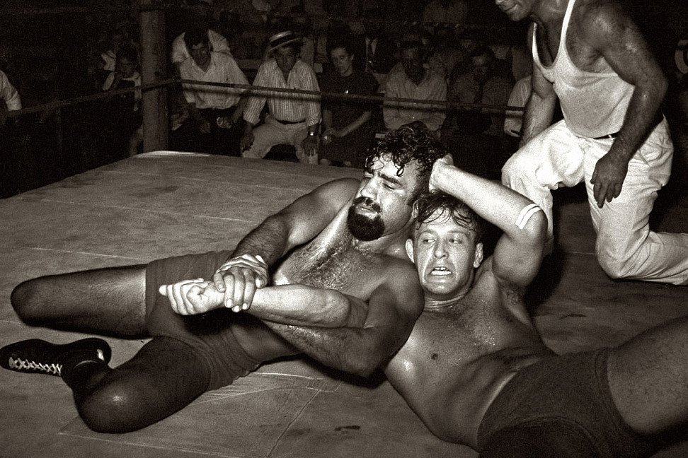 Wrestling match sponsored by American Legion, Sikeston, Missouri, 1938