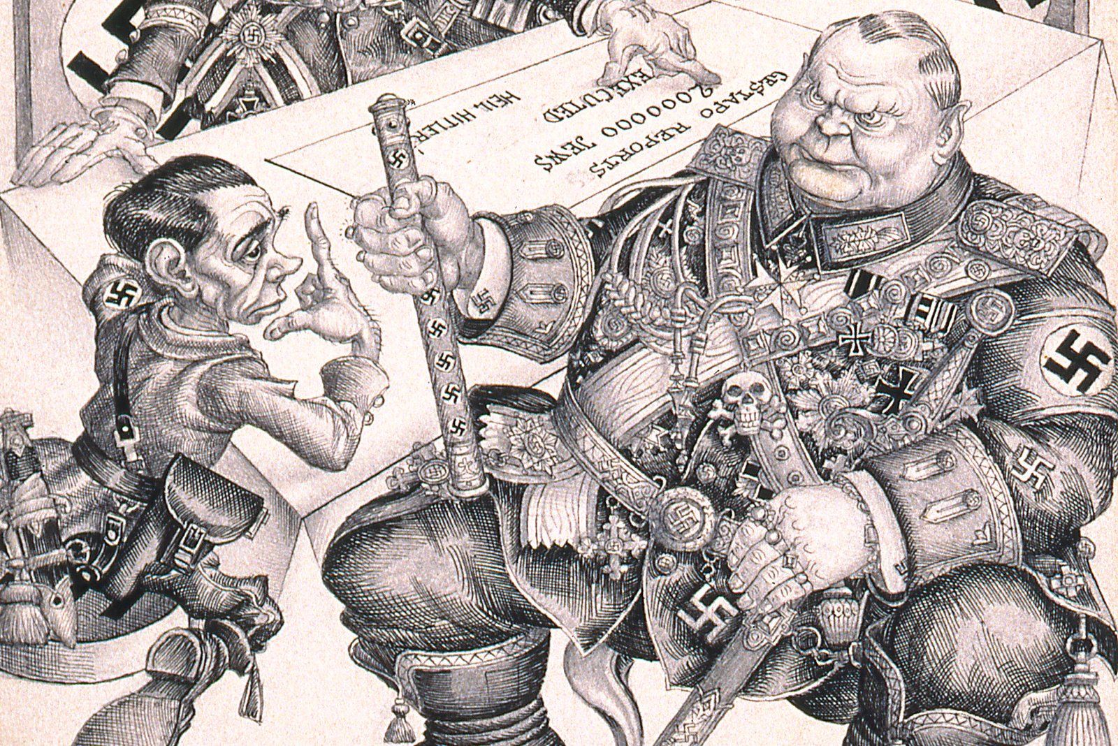 "Running Short of Jews," Arthur Szyk, 1943