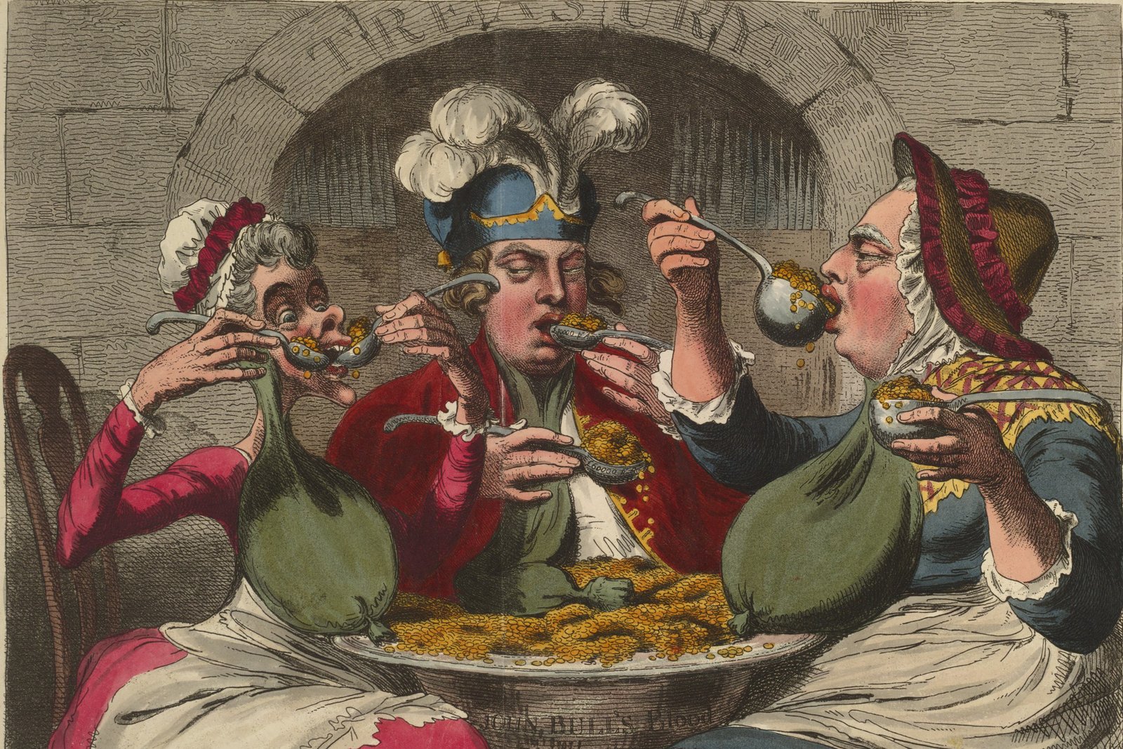 “Monstrous Craws, at a New Coalition Feast” by James Gillray, 1787.