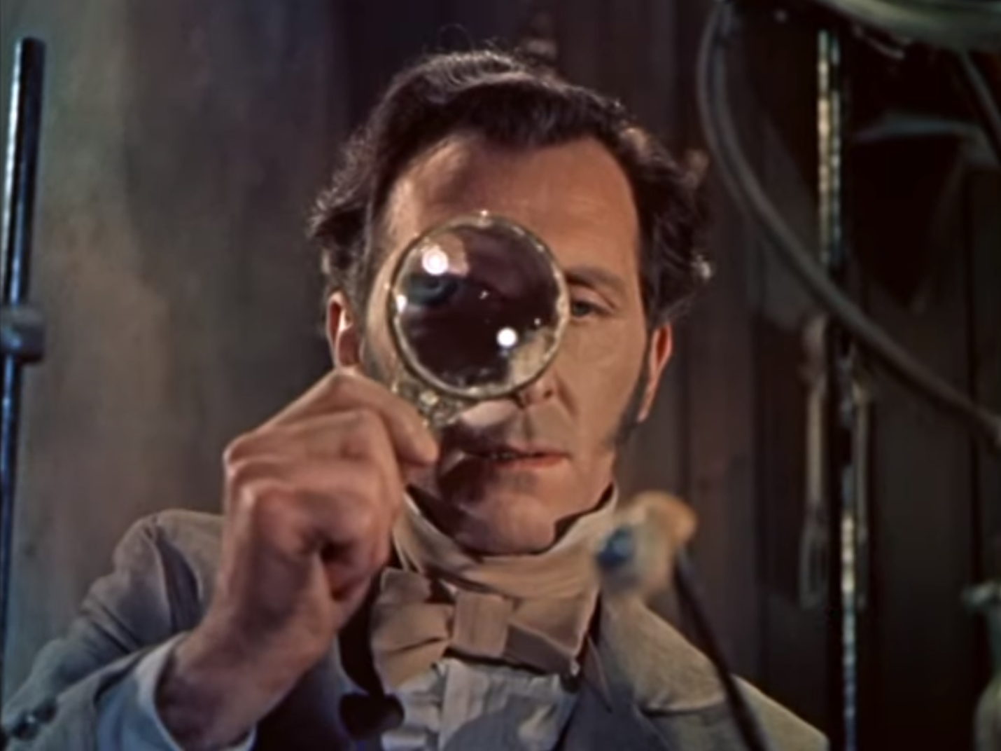 Peter Cushing as Victor Frankenstein in the film "The Curse of Frankenstein," 1957.